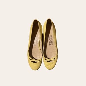 Salvatore Ferragamo Made In Italy Ballerina Flats Lemon Yellow 7